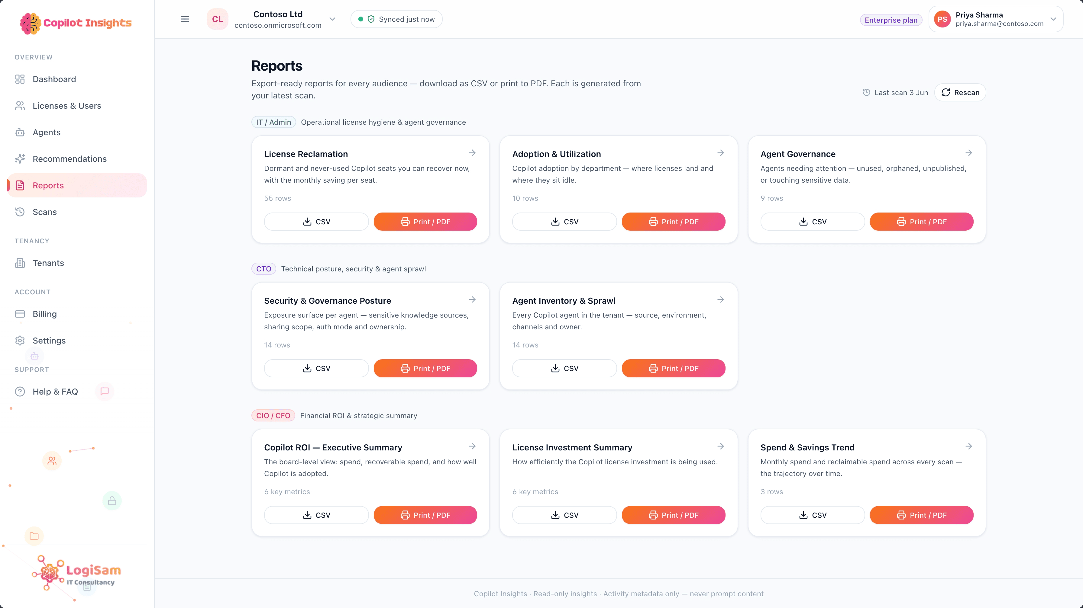 Copilot Insights report library