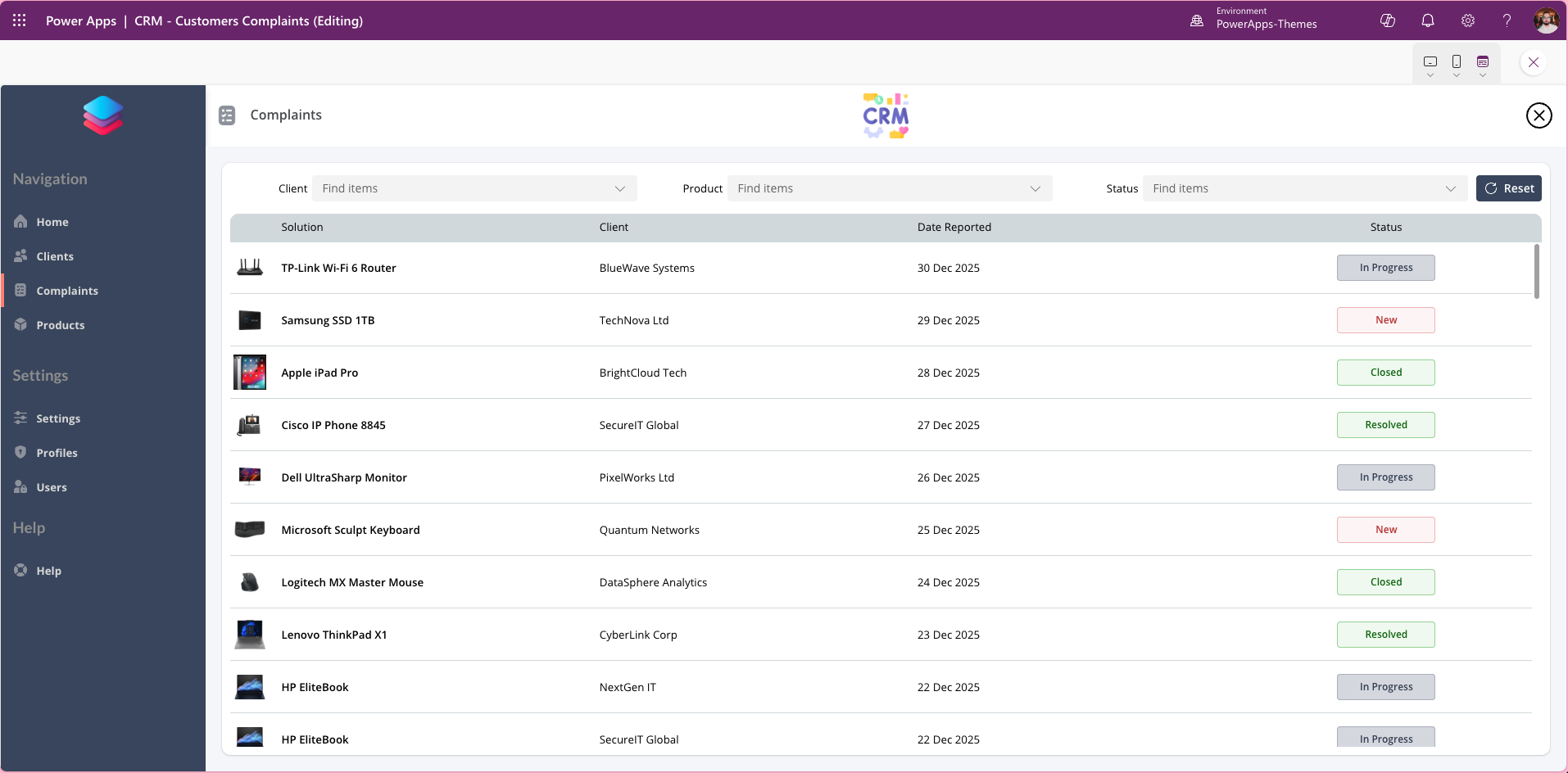Download the Customer Complaints CRM Power Apps Template