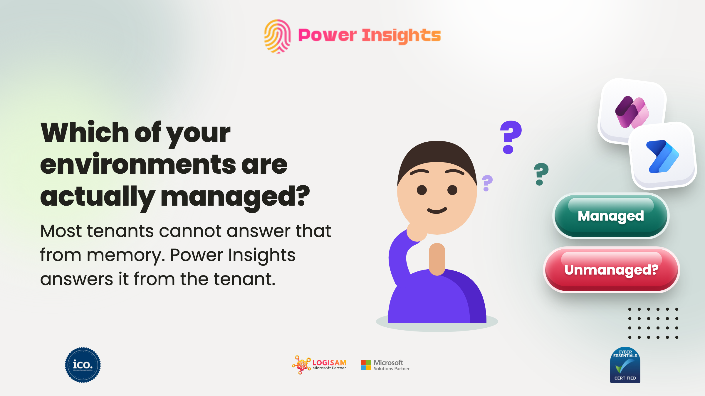 Power Insights banner: which of your Power Platform environments are actually managed?