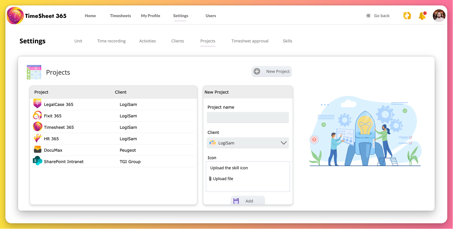 TimeSheet 365 project and activity management