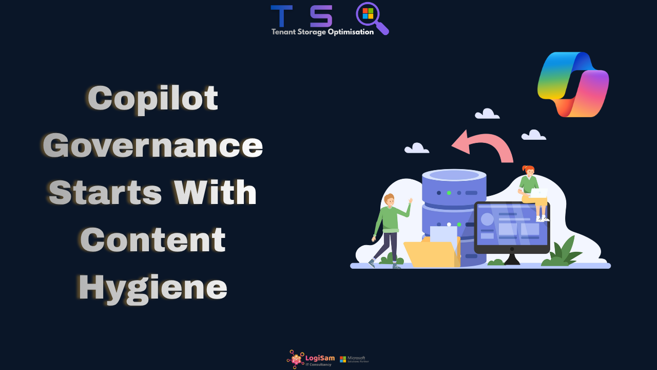 Copilot Governance starts with content hygiene. A 500-user tenant needs 12.2TB but gets 5.9TB included. See why overage costs compound, and what's reclaimable.