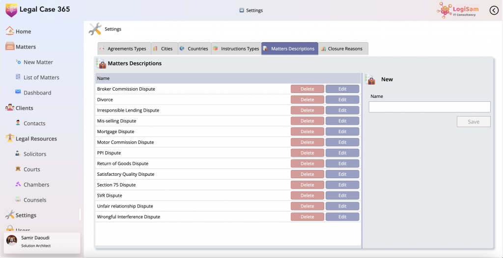 Legalcase 365 expert logisam