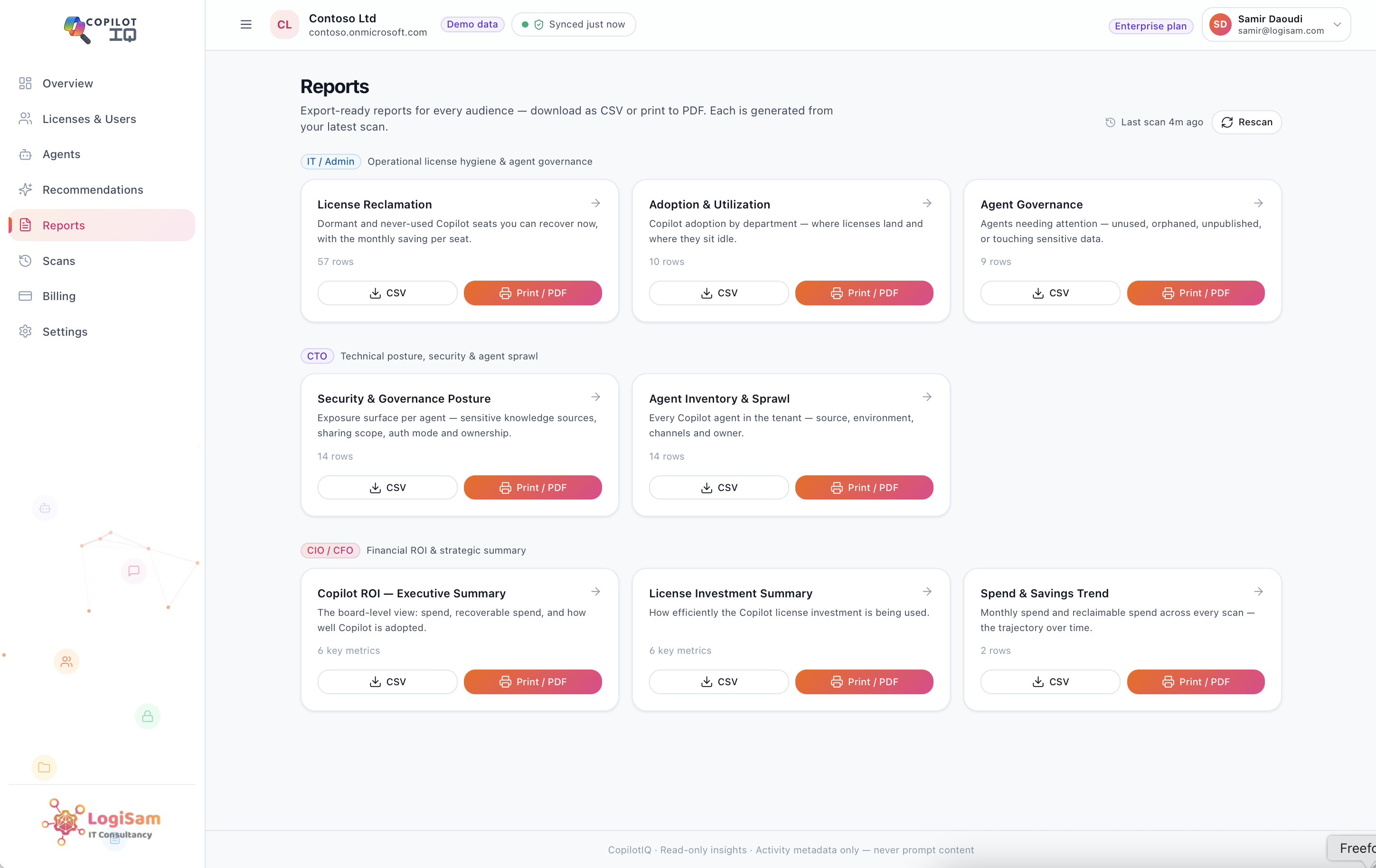 Copilot Licence Usage Tracking & ROI Dashboard