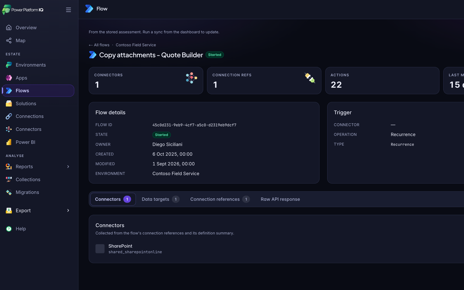 Power Insights cloud flow inventory