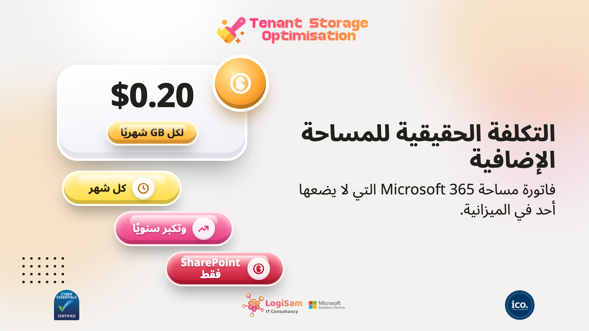 صورة غلاف LogiSam TSO: مساحة Microsoft 365 — فاتورة المساحة الإضافية