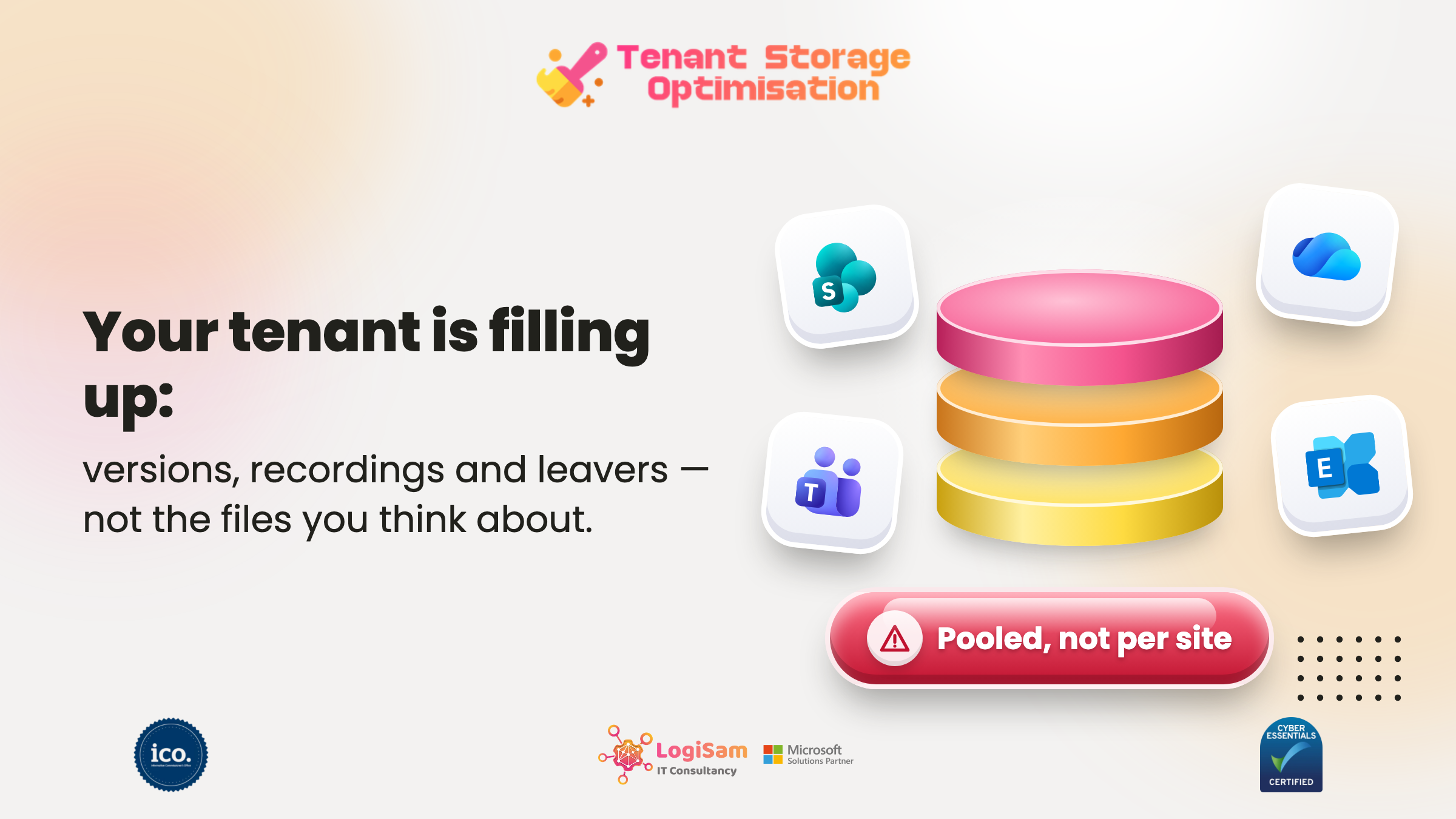 LogiSam TSO cover image: Microsoft 365 storage — where it went
