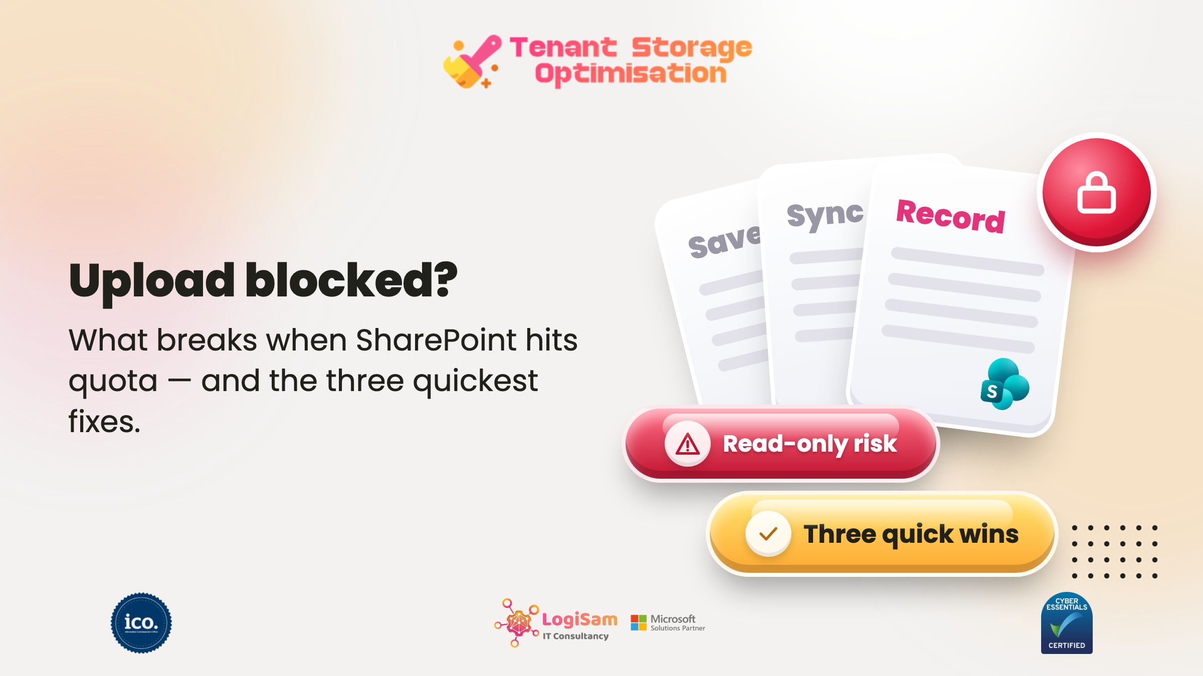 LogiSam TSO cover image: SharePoint — quota reached